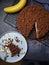 Decadent Home made mole cake with banana