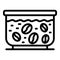 Decaf beans icon, outline style