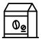 Decaf coffee pack icon, outline style