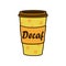 Decaf drink emblem design for coffee product