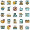 Decaffeinated coffee icons set vector flat