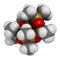 Decamethylcyclopentasiloxane (D5) molecule. Cyclic silicone chemical, frequently used in cosmetics (deodorants, sunblocks, hair