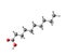 Decanoic (capric) acid molecule isolated on white