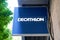 Decathlon sign text and brand logo store French shop sporting goods retailer sports