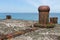 Decayed bollard at Dune, small island near Helgoland ,Germany