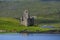 Decayed castle, Ardvreck Castle, on Loch Assynt in Highlands of Scotland