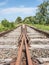 Decayed railway tracks in the landscape of Mecklenburg-Western Pomerania