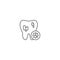 Decayed teeth vector icon symbol health and medical isolated background