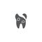 Decayed teeth vector icon symbol health and medical isolated background