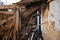 Decaying boards from the floor of a old room