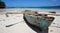 Decaying rowing boat on beach at Playa RincÃ³n