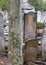 Decaying sandstone gravestone at the historic Victorian Jewish cemetery in Willesden, north west London.