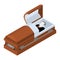 Deceased in coffin. Dead man lay in wooden casket. Corpse in an