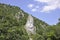 Decebal head carved in rock at Cazane Gorge,Romania