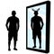 Deceived man, loser. Human stands in front of a mirror, sees in reflection that the horns have grown. Cheated the deer. Tolerant