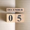 December 05, Icon design with number cube.