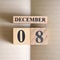 December 08, Icon design with number cube.