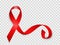 December 1 World AIDS Day Background. Red Ribbon Sign Isolated on Transparent Background. Vector Illustration