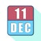 december 11th. Day 11 of month,Simple calendar icon on white background. Planning. Time management. Set of calendar icons for web