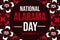 December 14 is observed as National Alabama Day, background design with waving flag and typography