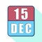 december 15th. Day 15 of month,Simple calendar icon on white background. Planning. Time management. Set of calendar icons for web