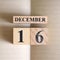 December 16, Icon design with number cube.