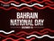 December 16 is observed as Bahrain National Day, background design with red shapes and typography