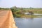 December 17 2022 - Bidar, Karnataka, India: People enjoy Backwaters near in a smaller town in central India