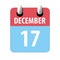 december 17th. Day 17 of month,Simple calendar icon on white background. Planning. Time management. Set of calendar icons for web