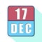 december 17th. Day 17 of month,Simple calendar icon on white background. Planning. Time management. Set of calendar icons for web