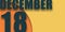 december 18th. Day 18 of month,illustration of date inscription on orange and blue background winter month, day of the