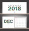 December 2018 Calendar. Desk Calendar modern design template wit