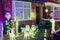 December 2018, New Milton, United Kingdom - Decorated and Lighted houses for Christmas and New Year at Night. Outdoor decor for