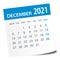 December 2021 Calendar Leaf - Vector Illustration