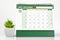 December 2021 green Desk calendar