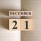 December 21, Icon design with number cube.