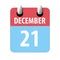 december 21st. Day 20 of month,Simple calendar icon on white background. Planning. Time management. Set of calendar icons for web