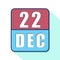 december 22nd. Day 22 of month,Simple calendar icon on white background. Planning. Time management. Set of calendar icons for web