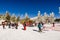 December 26, 2018 South Lake Tahoe / CA / USA - People enjoying a beautiful day at the Heavenly Sky Tamarack Lodge