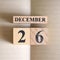December 26, Icon design with number cube.