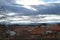 December 27, 2013. Mora De Rubielos. Teruel, Aragon, Spain. Panoramic View Of The Medieval Village With Storm Clouds. History,