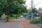 December 27 2022 - Kannur, Kerala, India: Quiet streets in the evening in a small Indian town