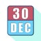 december 30th. Day 30 of month,Simple calendar icon on white background. Planning. Time management. Set of calendar icons for web