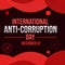 December 7 is observed as International Anti-Corruption Day, wallpaper design in red alarming color with shapes and typography