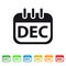 December Calendar Icon - Colorful Vector symbol