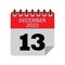 December Calender number