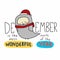December is the most wonderful month of the year word and Santa owl cartoon vector illustration