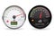 Decibel gauge. Volume unit. Glass gauge with chrome frame