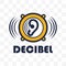 Decibel logo isolated on white background. vector