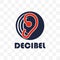 Decibel logo isolated on white background. vector